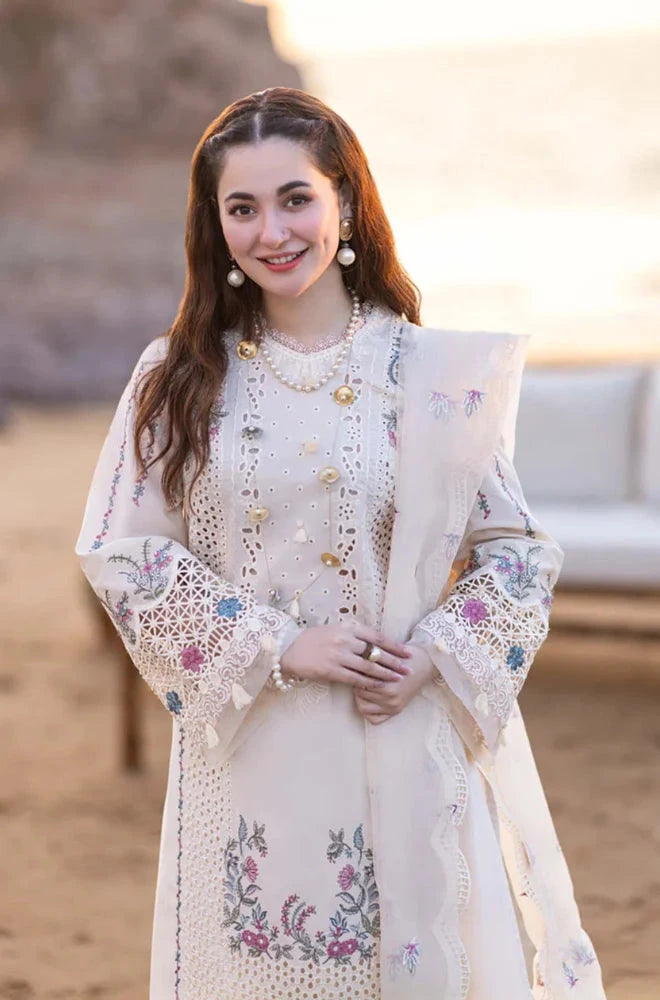 Qalamkar - 3PC Luxury Lawn Embroidered Suit