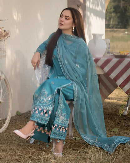 ALLYS - 3PC Luxury Lawn Embroidered Suit