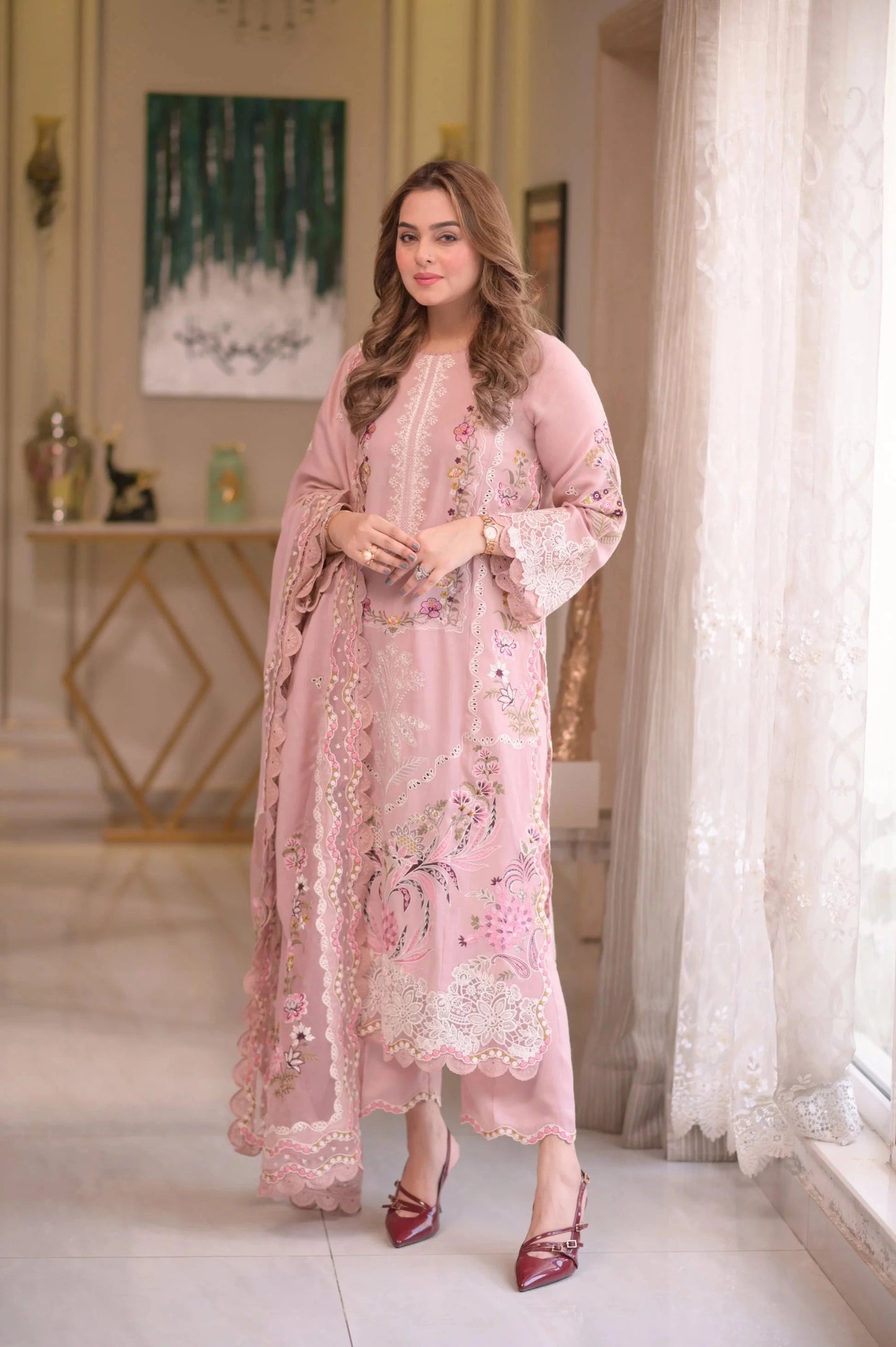 Aneelas - 3PC Luxury Lawn Embroidered Suit