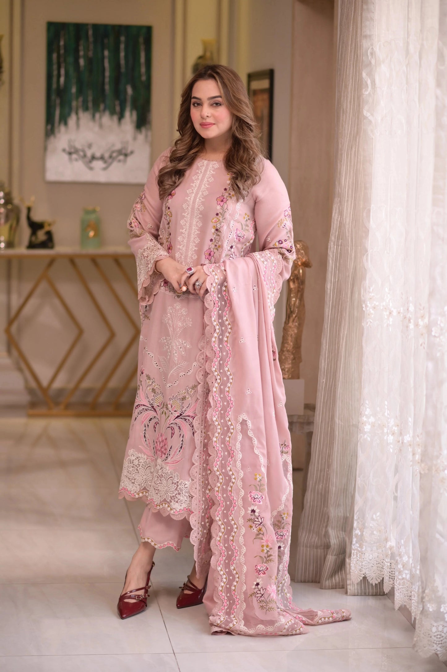 Aneelas - 3PC Luxury Lawn Embroidered Suit