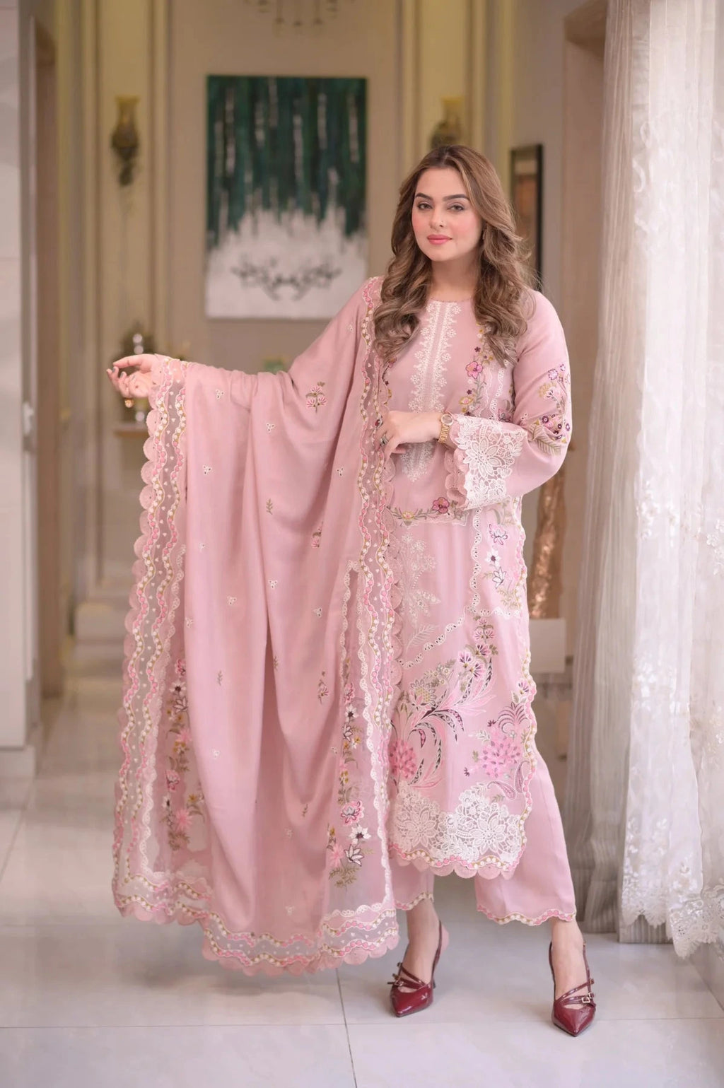 Aneelas - 3PC Luxury Lawn Embroidered Suit
