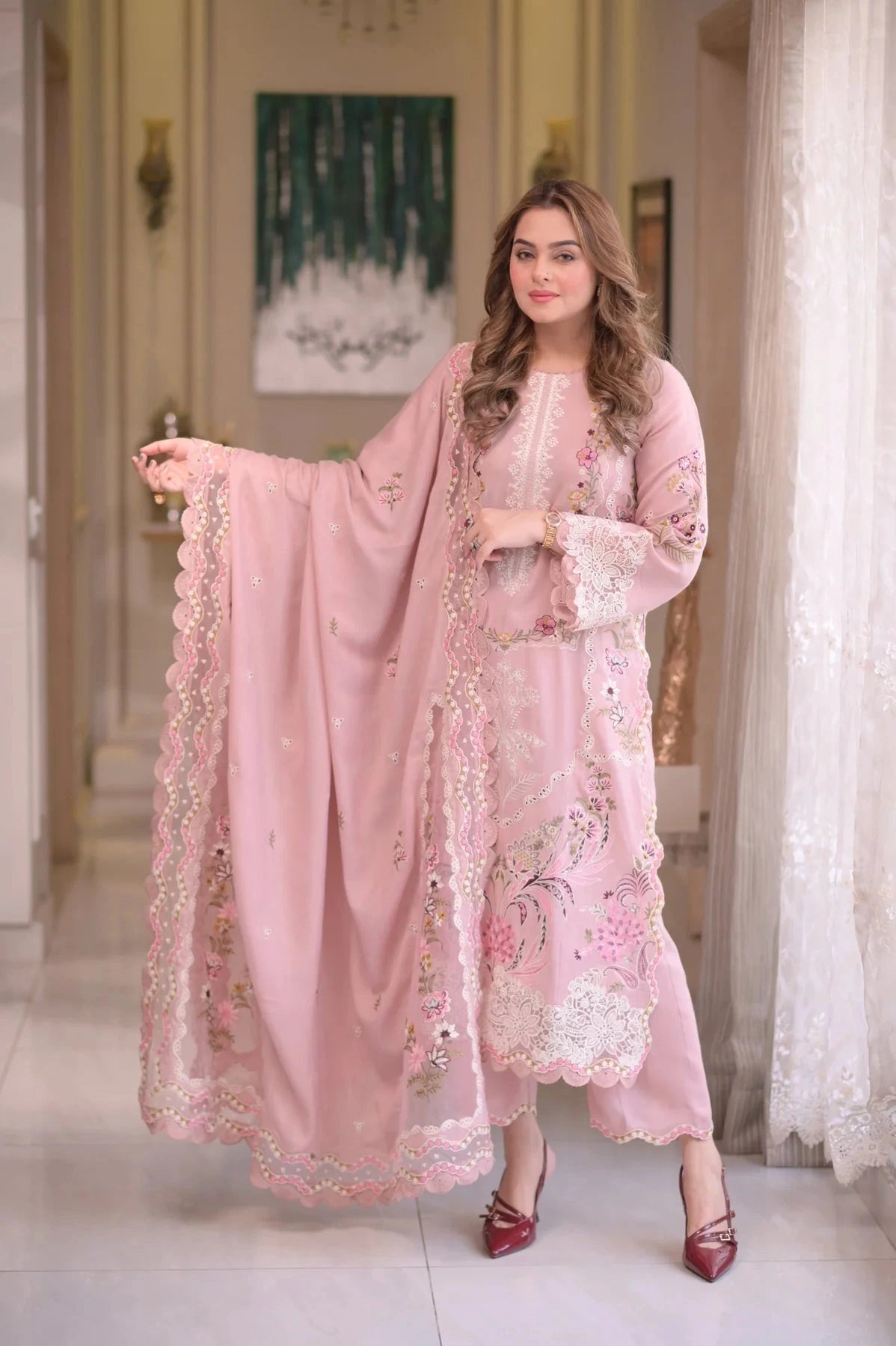 Aneelas - 3PC Luxury Lawn Embroidered Suit