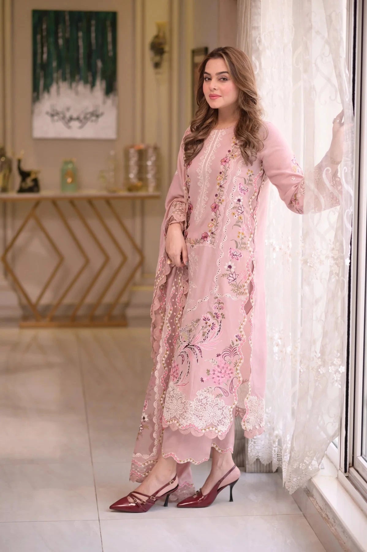Aneelas - 3PC Luxury Lawn Embroidered Suit