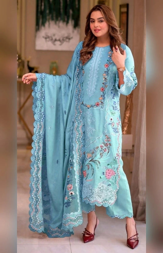 Aneelas - 3PC Luxury Lawn Embroidered Suit