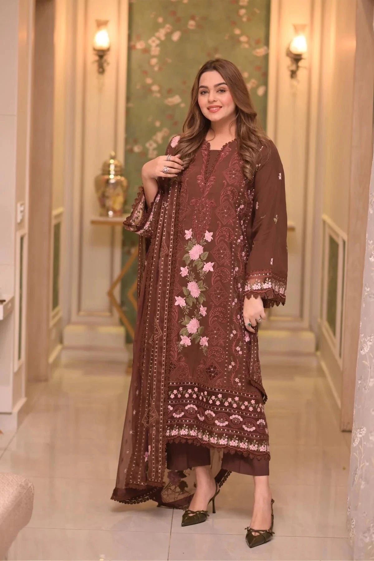 Aneelas - 3PC Luxury Lawn Embroidered Suit