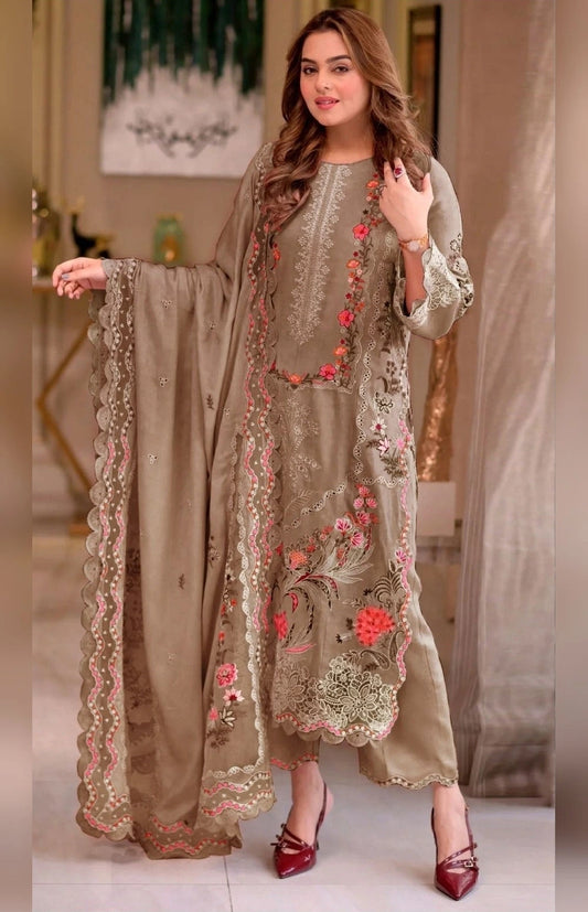 Aneelas - 3PC Luxury Lawn Embroidered Suit