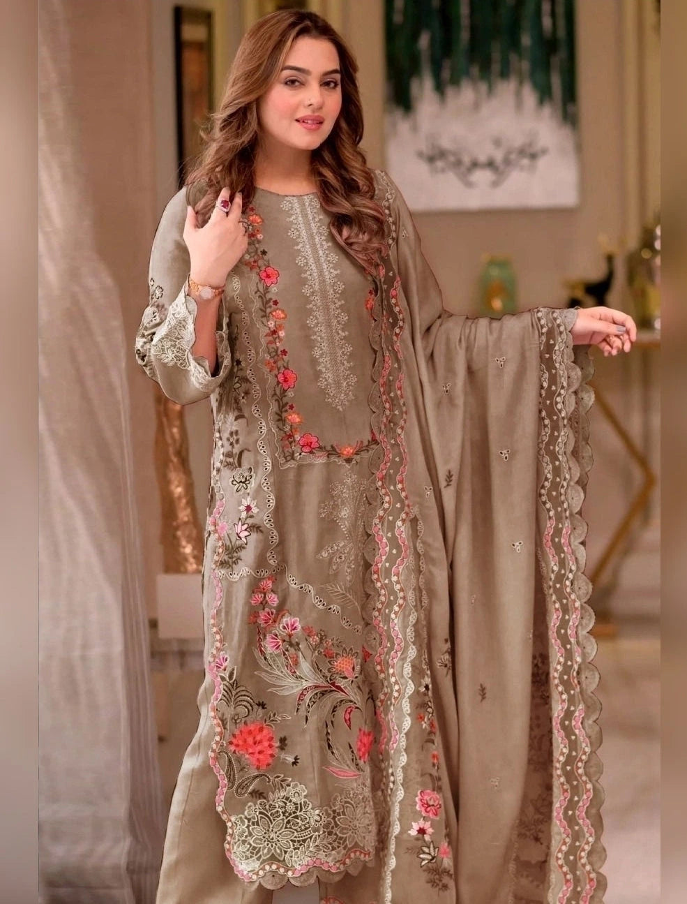 Aneelas - 3PC Luxury Lawn Embroidered Suit