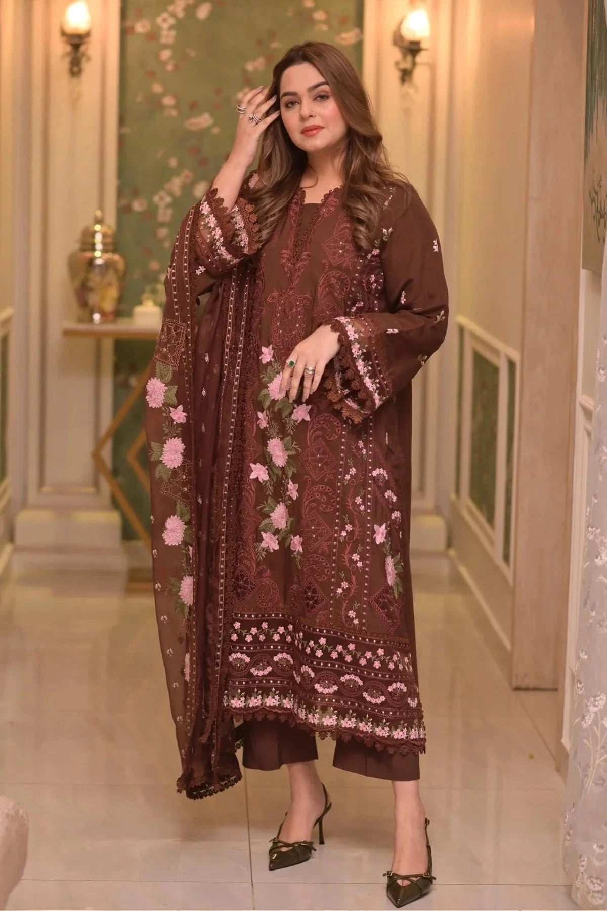 Aneelas - 3PC Luxury Lawn Embroidered Suit