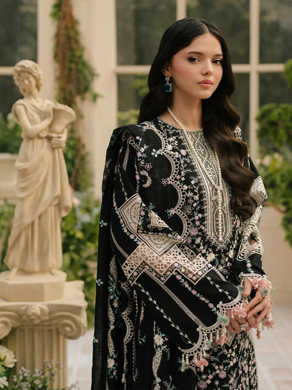 BIN ILYAS - 3PC Luxury Lawn Embroidered Suit