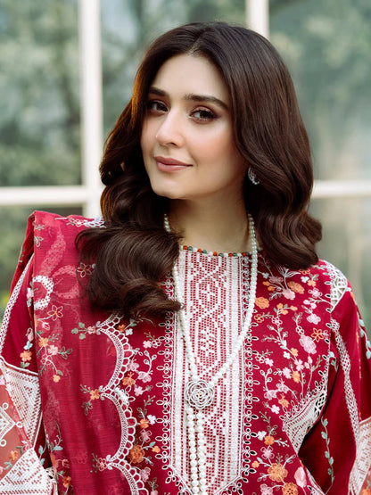 BIN ILYAS - 3PC Luxury Lawn Embroidered Suit