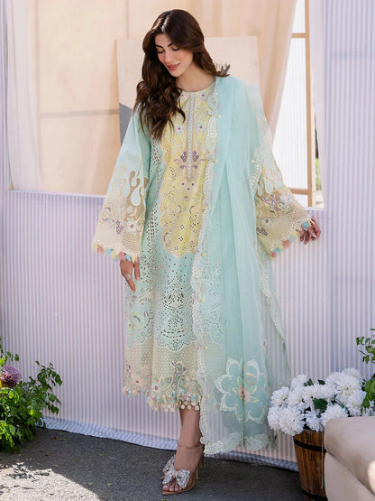 BIN ILYAS - 3PC Luxury Lawn Embroidered Suit