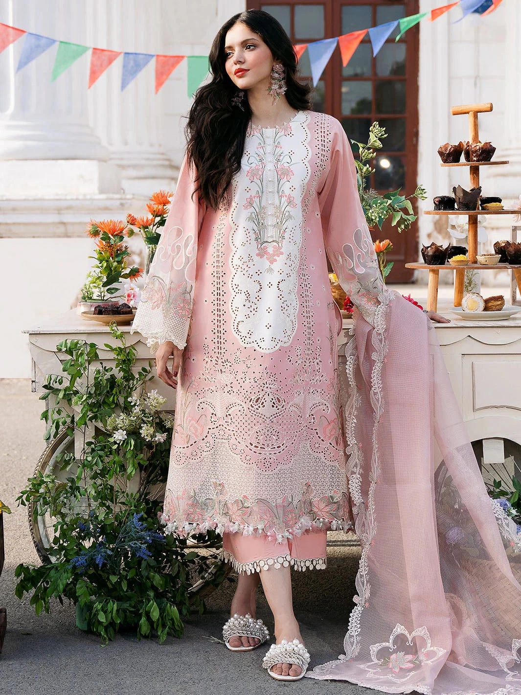 BIN ILYAS - 3PC Luxury Lawn Embroidered Suit