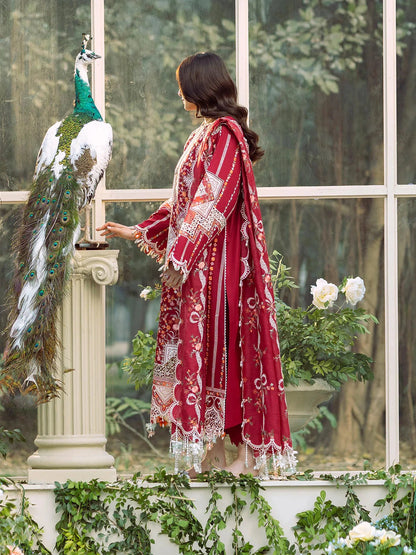 BIN ILYAS - 3PC Luxury Lawn Embroidered Suit