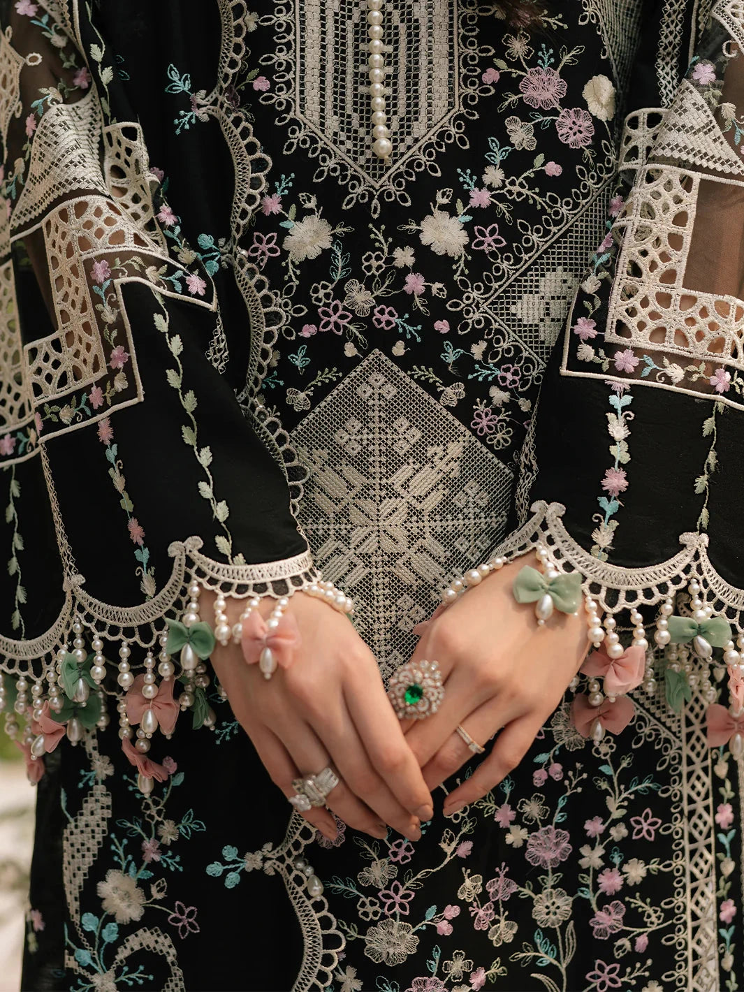 BIN ILYAS - 3PC Luxury Lawn Embroidered Suit