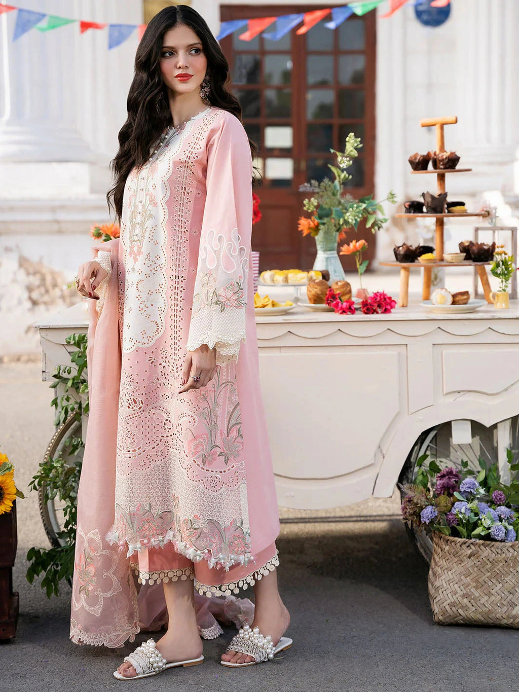 BIN ILYAS - 3PC Luxury Lawn Embroidered Suit