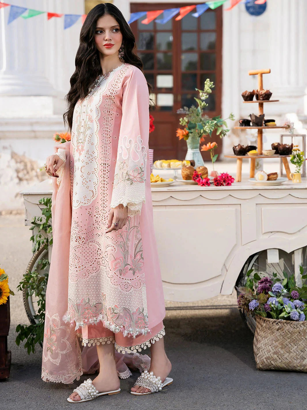 BIN ILYAS - 3PC Luxury Lawn Embroidered Suit