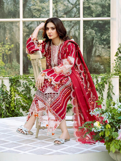BIN ILYAS - 3PC Luxury Lawn Embroidered Suit