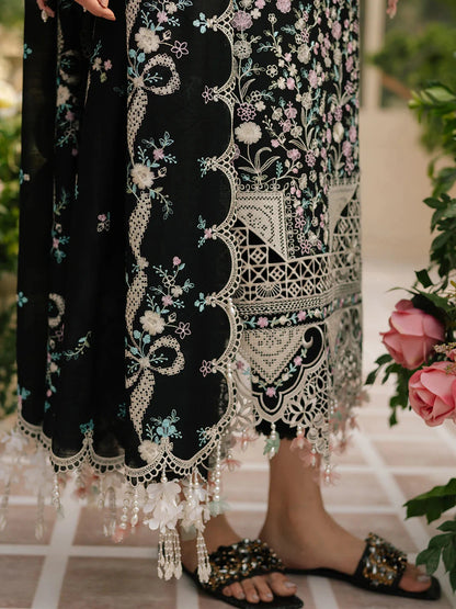 BIN ILYAS - 3PC Luxury Lawn Embroidered Suit