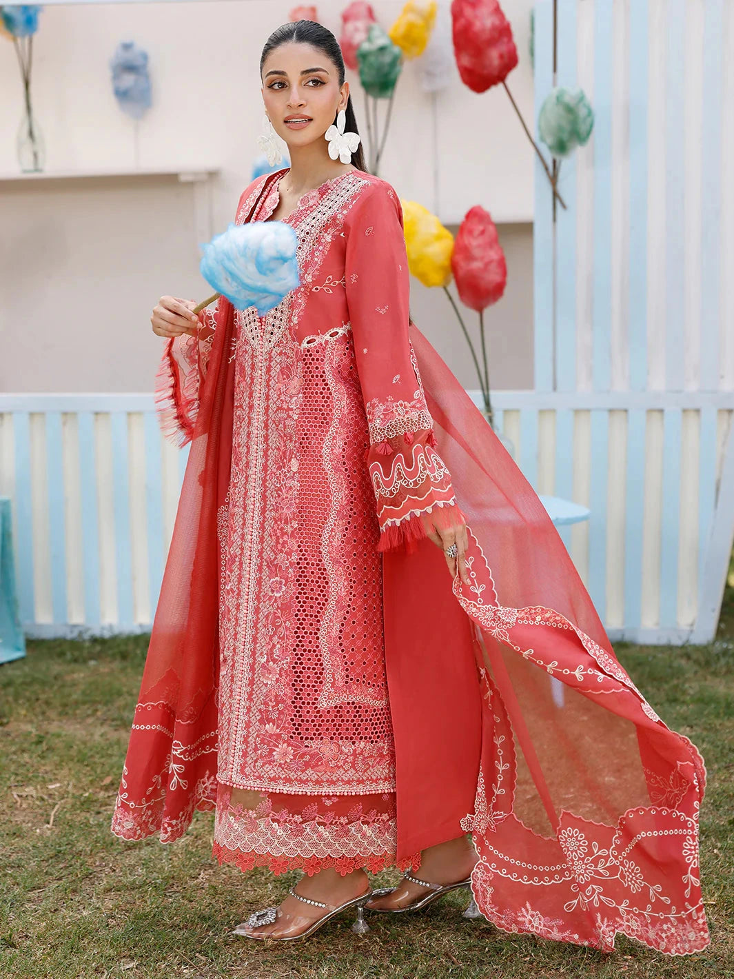 BIN ILYAS - 3PC Luxury Lawn Embroidered Suit