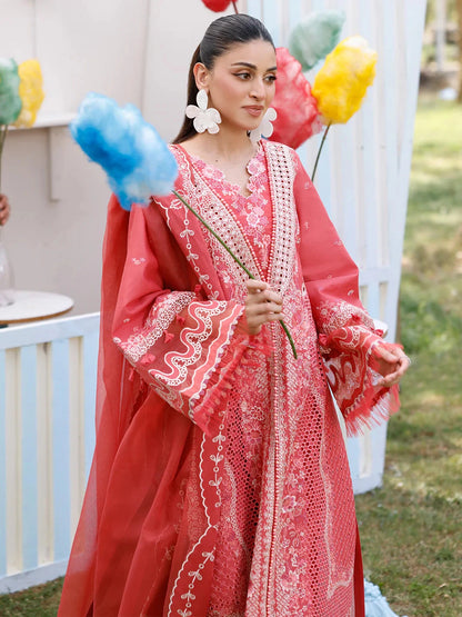 BIN ILYAS - 3PC Luxury Lawn Embroidered Suit