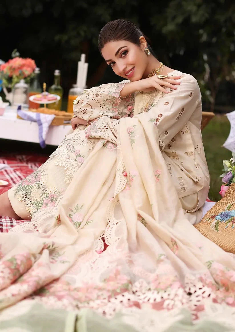 KAHF - 3PC Luxury Lawn Embroidered Suit