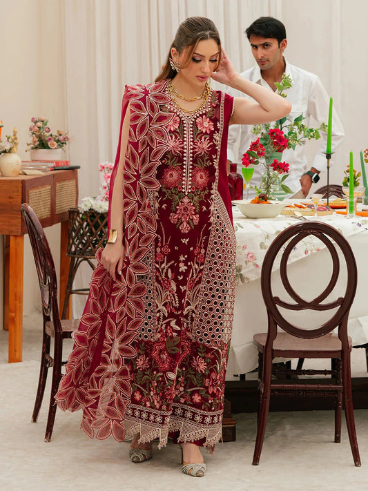 MAHNUR - 3PC Luxury Lawn Embroidered Suit