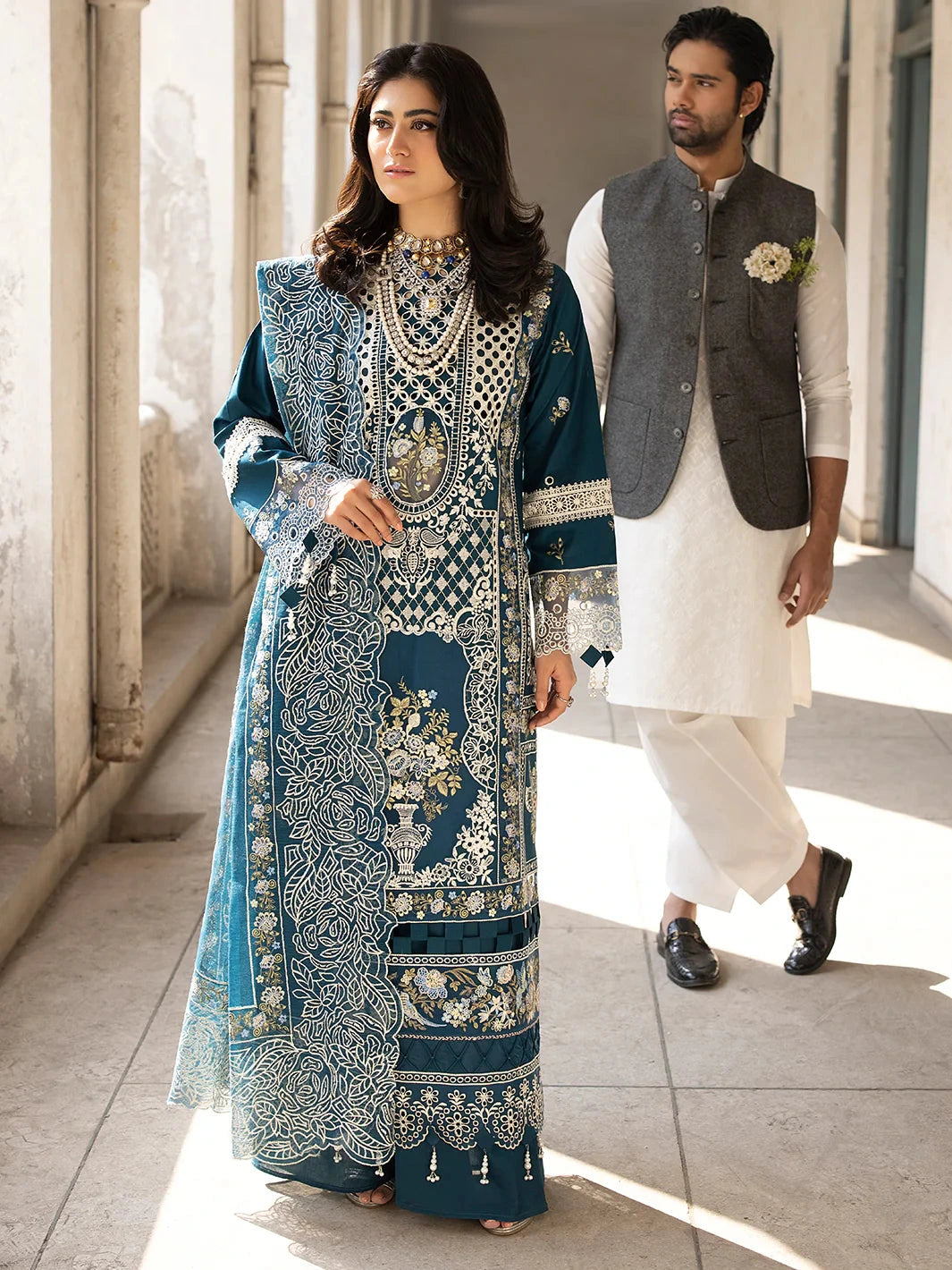 MAHNUR - 3PC Lawn Embroidered Suit
