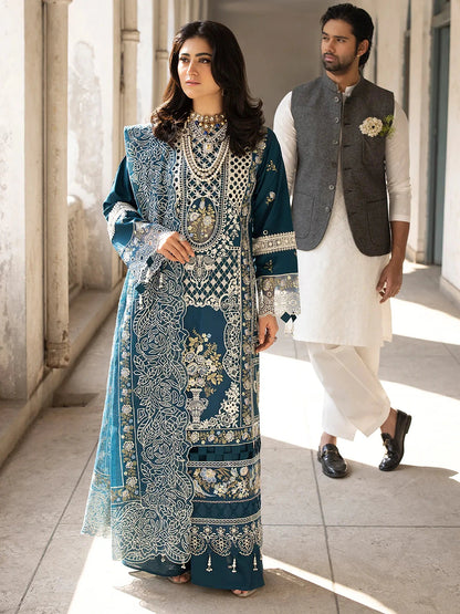 MAHNUR - 3PC Lawn Embroidered Suit