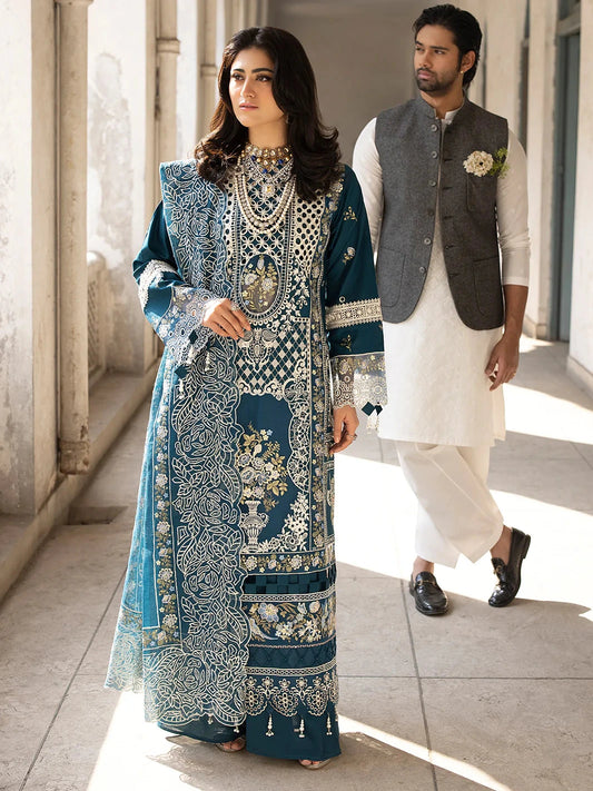 MAHNUR - 3PC Lawn Embroidered Suit