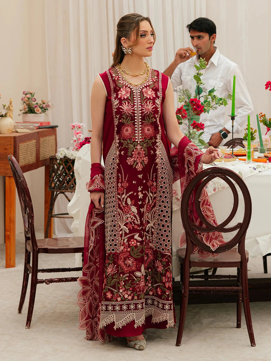 MAHNUR - 3PC Luxury Lawn Embroidered Suit