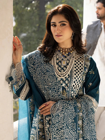 MAHNUR - 3PC Lawn Embroidered Suit