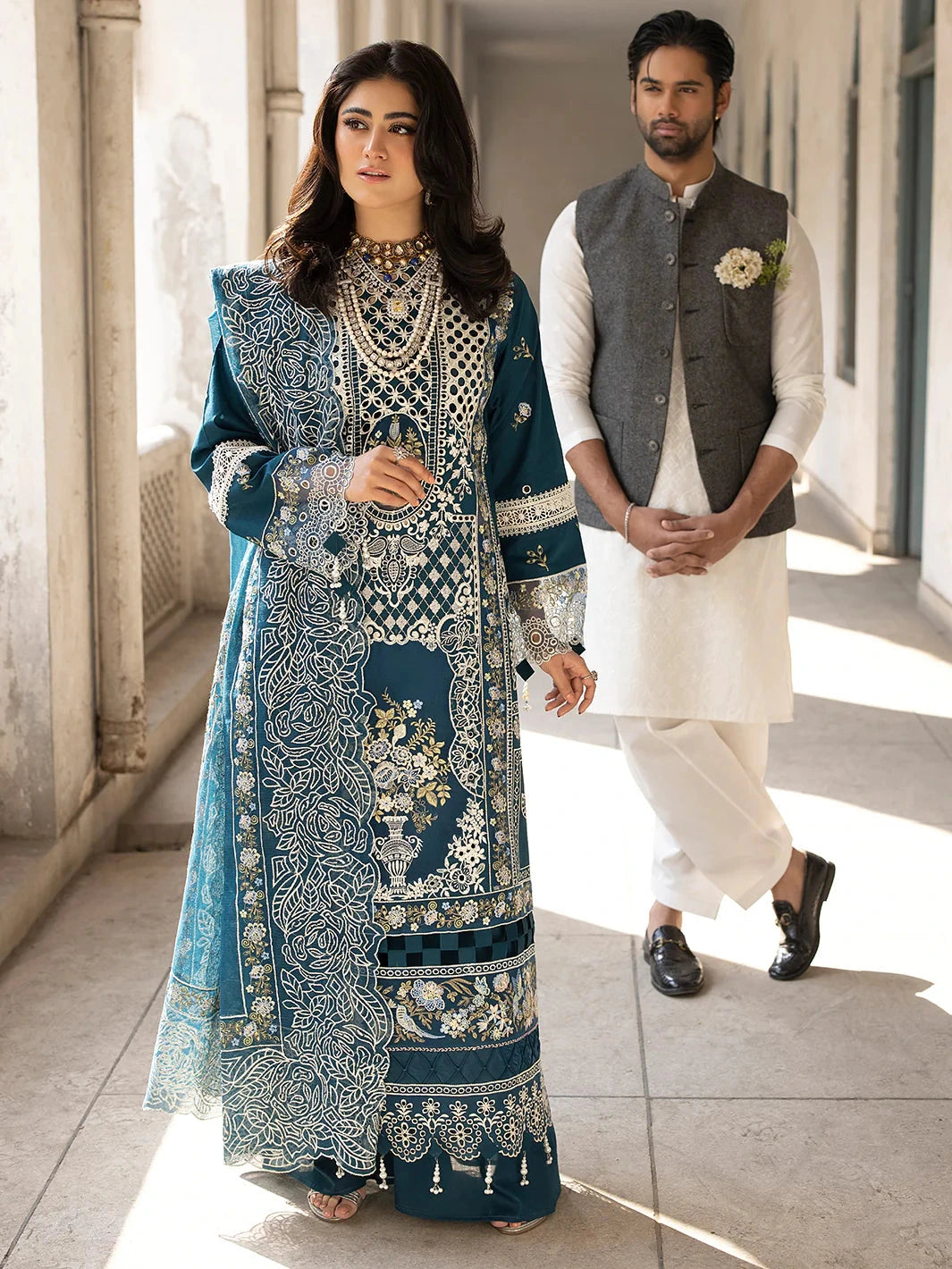 MAHNUR - 3PC Lawn Embroidered Suit