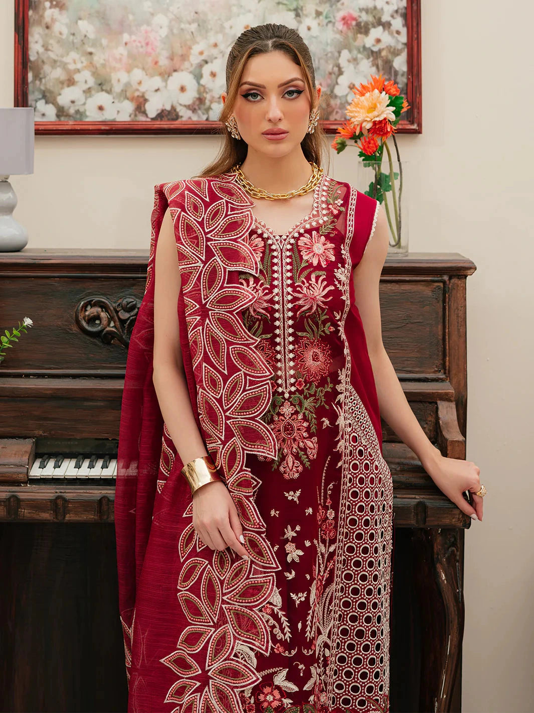 MAHNUR - 3PC Luxury Lawn Embroidered Suit
