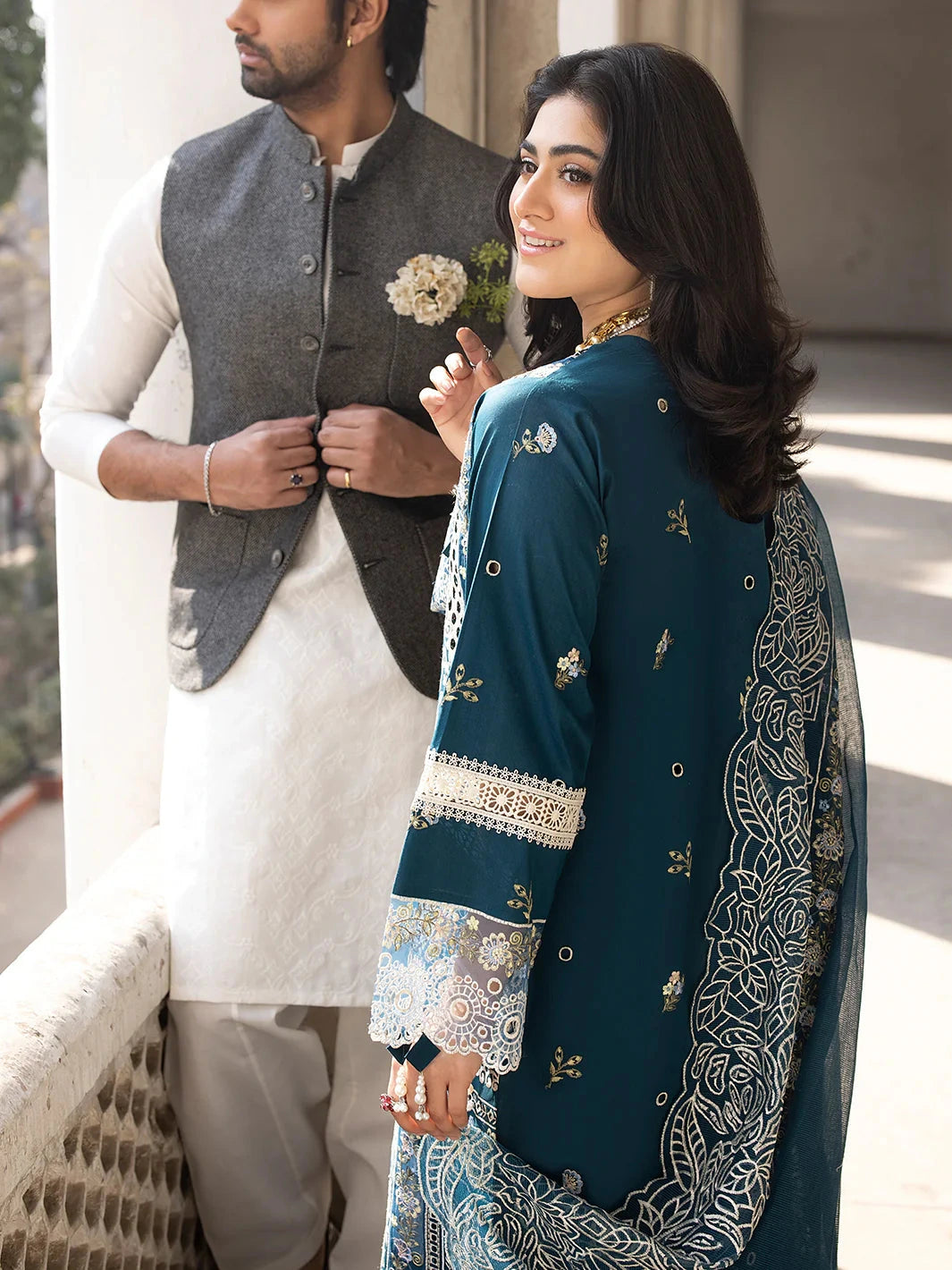 MAHNUR - 3PC Lawn Embroidered Suit