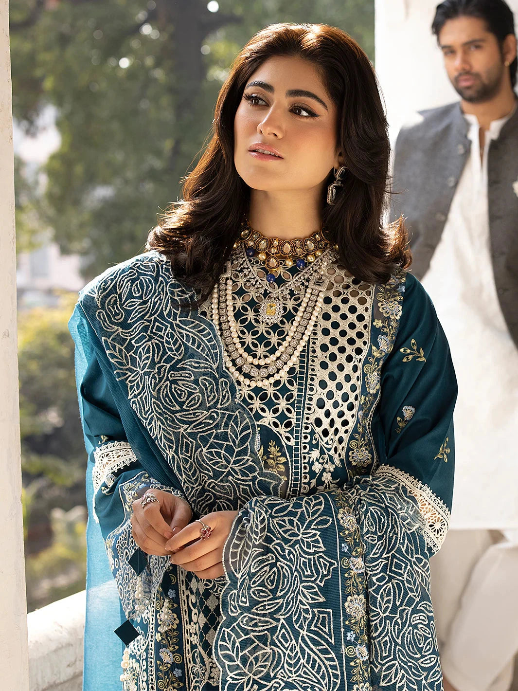 MAHNUR - 3PC Lawn Embroidered Suit