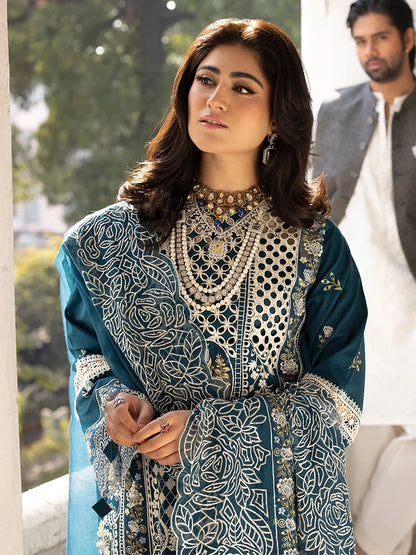 MAHNUR - 3PC Lawn Embroidered Suit