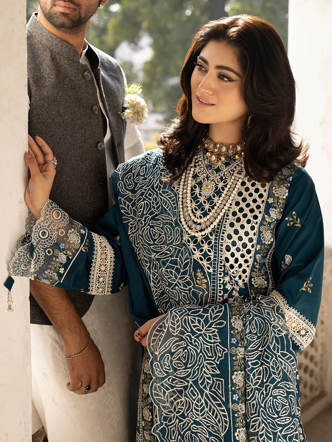MAHNUR - 3PC Lawn Embroidered Suit