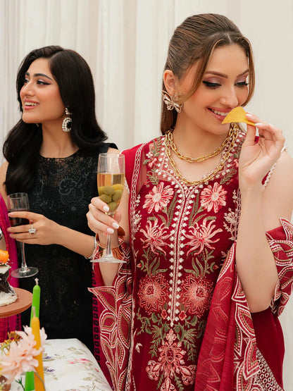 MAHNUR - 3PC Luxury Lawn Embroidered Suit