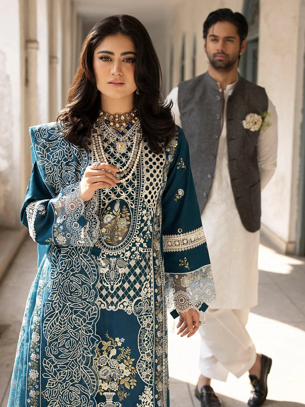MAHNUR - 3PC Lawn Embroidered Suit