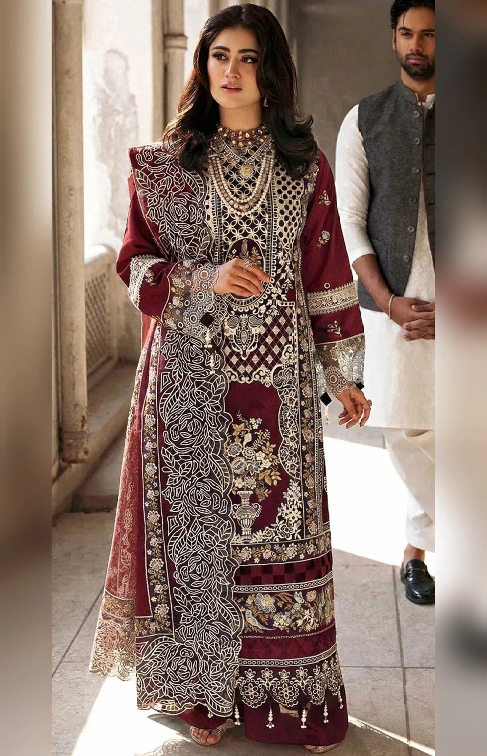 MAHNUR - 3PC Luxury Lawn Embroidered Suit