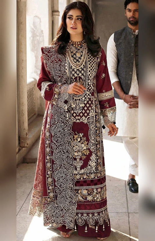 MAHNUR - 3PC Luxury Lawn Embroidered Suit