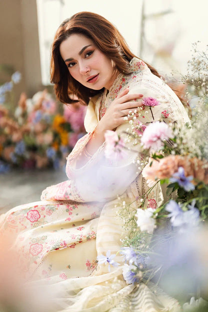 Qalamkaar - 3PC Lawn Embroidered Suit