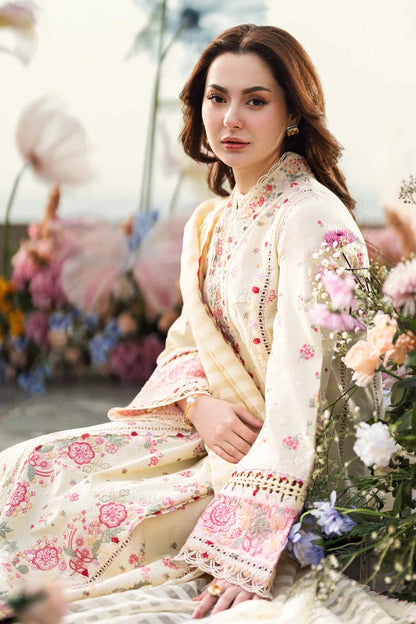 Qalamkaar - 3PC Lawn Embroidered Suit