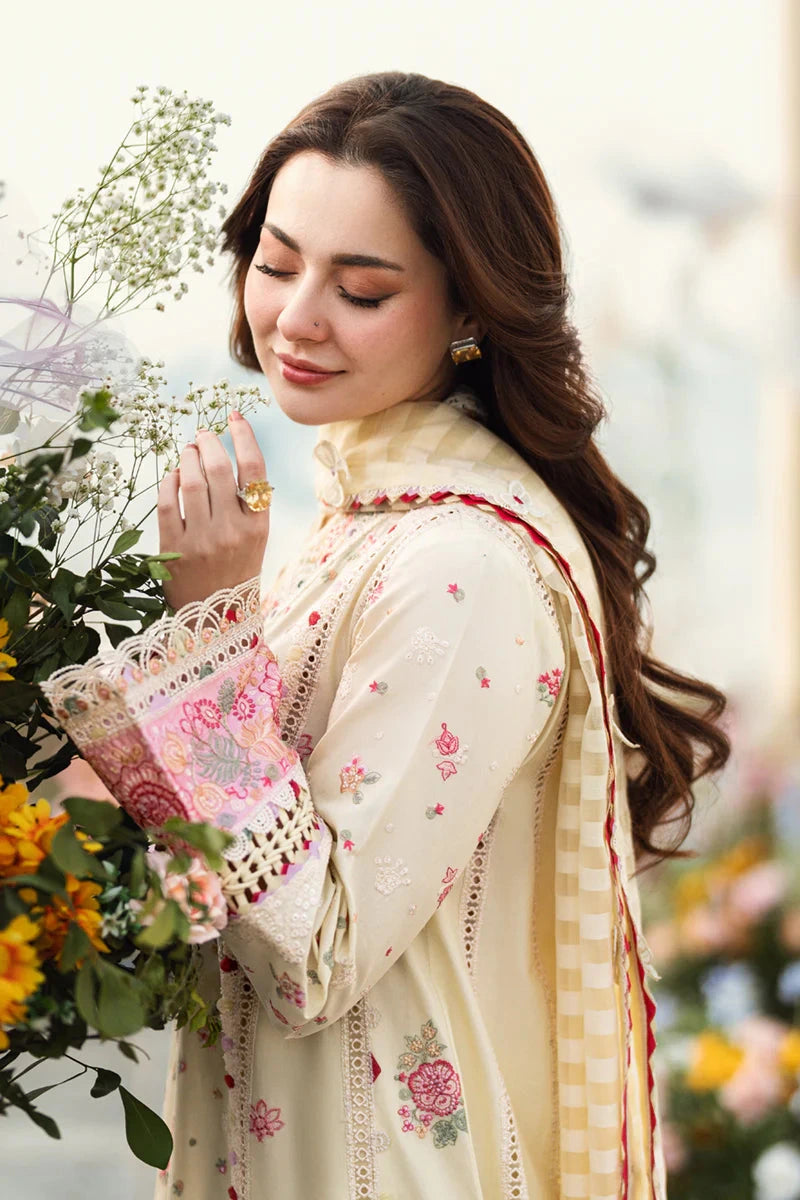 Qalamkaar - 3PC Lawn Embroidered Suit