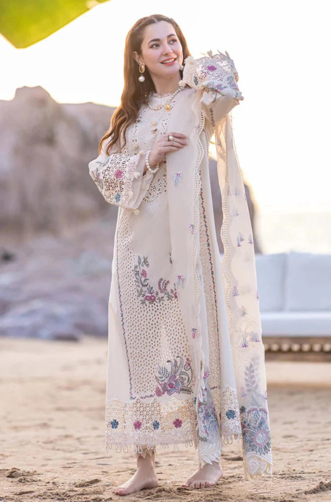 Qalamkar - 3PC Luxury Lawn Embroidered Suit