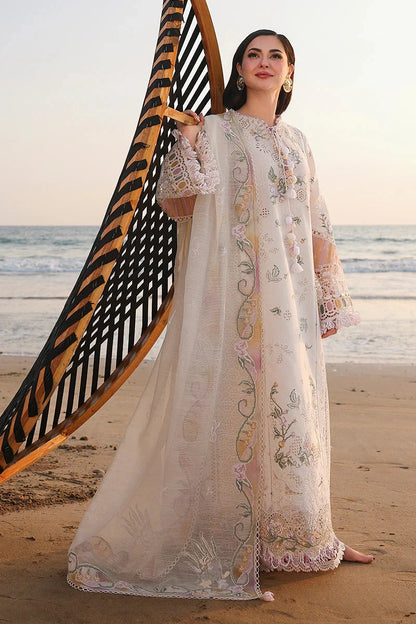 Qalamkar - 3PC Luxury Lawn Embroidered Suit