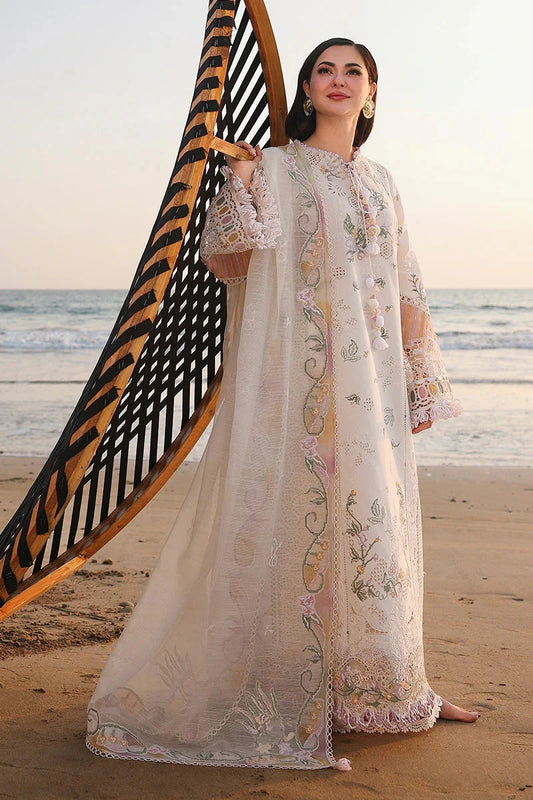 Qalamkar - 3PC Luxury Lawn Embroidered Suit