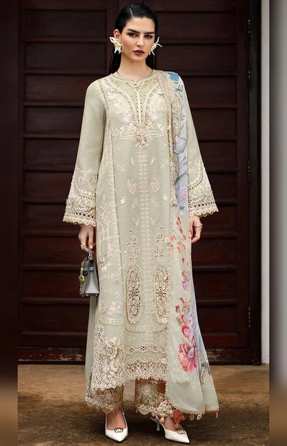 Qalamkar - 3PC Luxury Lawn Embroidered Suit