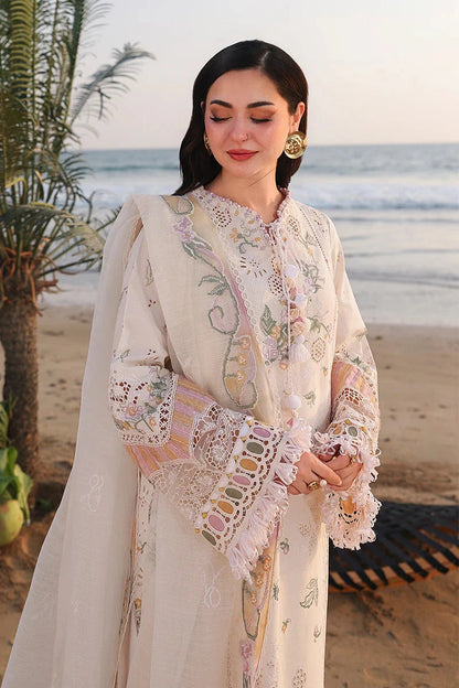 Qalamkar - 3PC Luxury Lawn Embroidered Suit