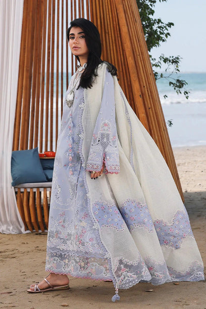 Qalamkar - 3PC Luxury Lawn Embroidered Suit